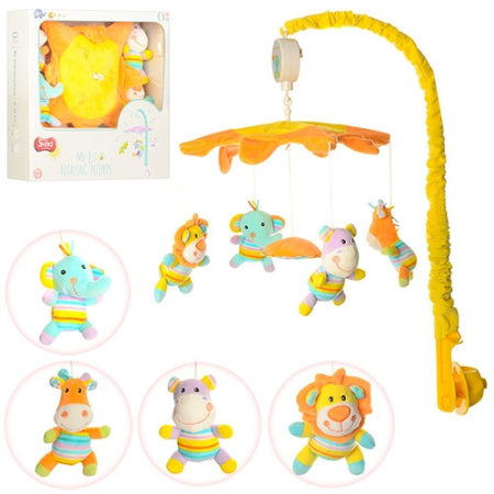 фото Детская карусель на кроватку NJ-011 плюшевые подвески заводная