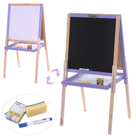 фото Деревянный мольберт для рисования F041 двухсторонний