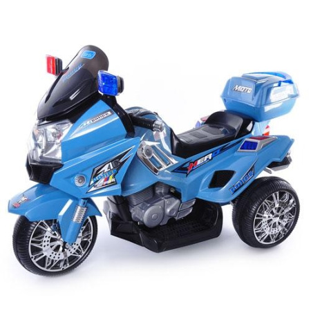 фото Детский трехколесный мотоцикл M 0599-4, звук,свет (синий)