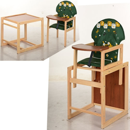 фото Деревянный стульчик для кормления Vivast V-010-22-1 (зеленый бегемот)