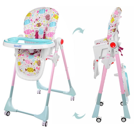 фото Детский стульчик для кормления Bambi M 3553-8 (розовый сладости)