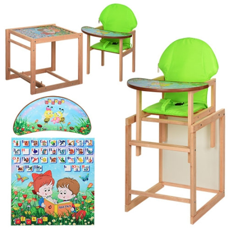 фото Стульчик для кормления Vivast М V-122-1 трансформер (азбука дети с мячом)