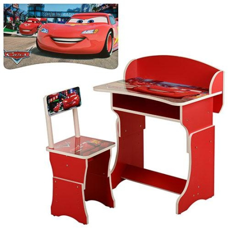 фото Детская парта 301-7 регулируемая по высоте Тачки (красная)