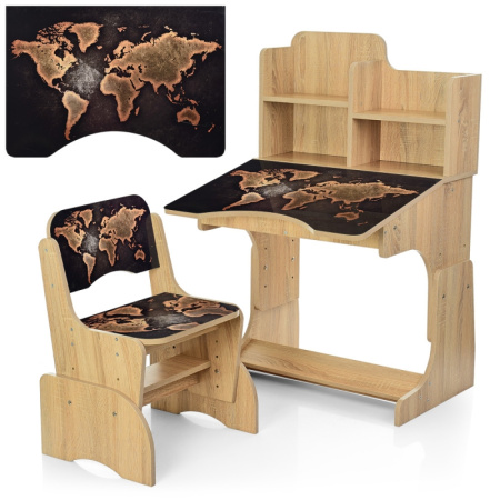 фото Детская регулируемая парта Bambi B 2071-44-1 Карта со стульчиком (дерево)