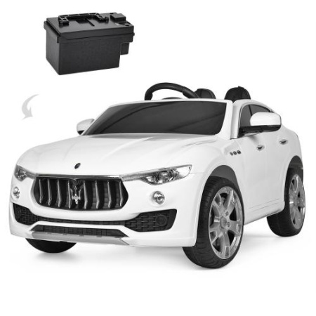 фото Детский джип Maserati Levante M 3629EBLR-1 с кожаным сиденьем (белый)