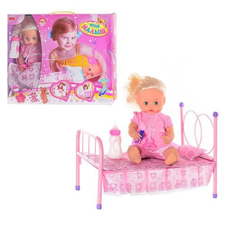 фото Пупс для девочки Zhorya ZYA-A 0821-13 с кроваткой