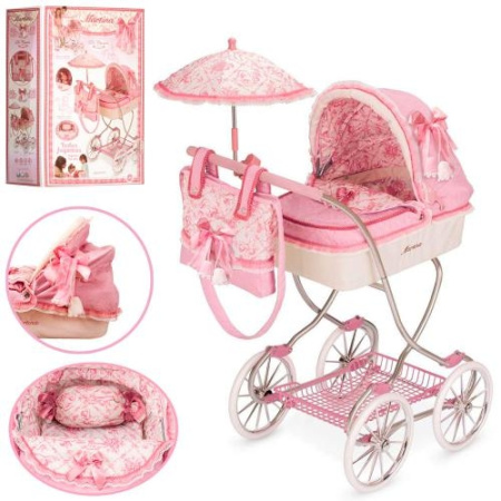 фото Коляска для куклы DeCuevas 80226 классика сумка зонтик корзинка