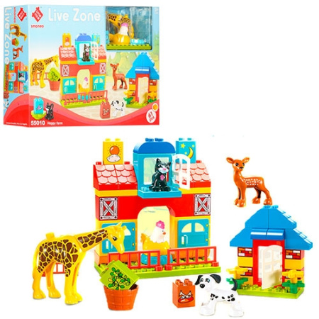 фото Конструктор для детей 55010 зоопарк животные (61 деталь)