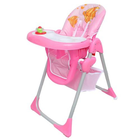 фото Детский стульчик для кормления 290-8-2 на колесиках (розовый)