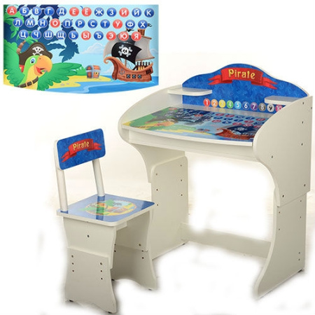 фото Парта растишка Vivast MV-901-13 (белая пираты)