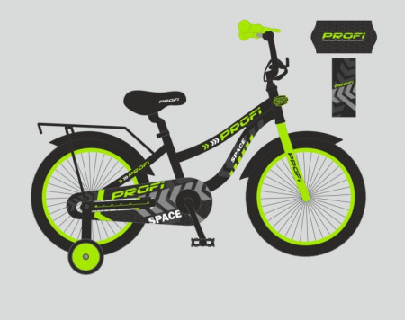 фото Велосипед для детей 12 дюймов Profi T12152 Space с дополнительными колесиками (черный)