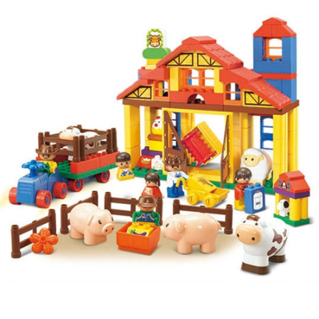 фото Детский конструктор SLUBAN M38-B6020 ферма животные трактор (114 деталей)