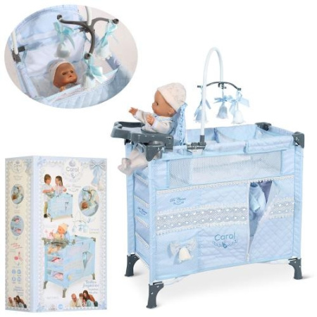 фото Игровой манеж для куклы DeCuevas 53022 кровать гардероб стульчик для кормления карусель 4в1
