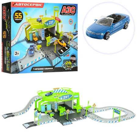 фото Детский гараж с машинкой M 3488 (55 деталей)
