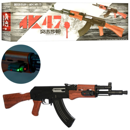 фото Детский автомат Калашникова АК47 0808BB на пульках со светом и лазером (81 см)