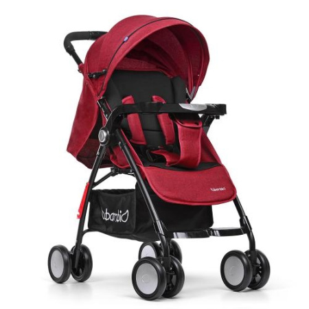 фото Коляска детская Bambi M 3457-3-2 прогулочная книжка (красно-черная)