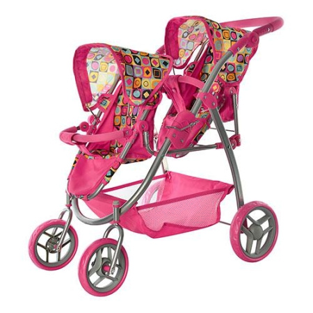 фото Двойная коляска 9662 F для кукол - близнецов