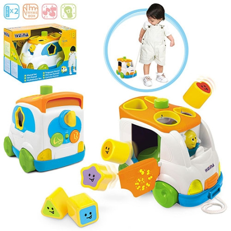 фото Детская развивающая каталка-машинка Weina 2071 музыкальная