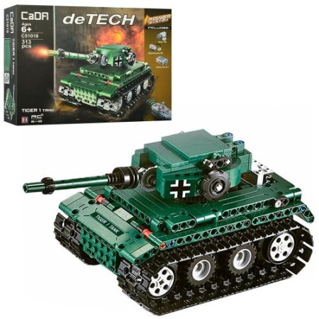 фото Конструктор военный с радиоуправлением C51018W танк ездит (313 деталей)