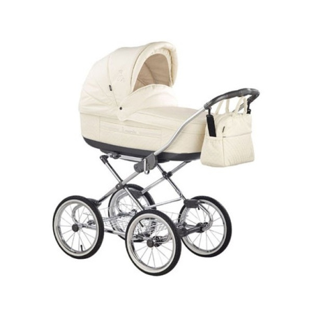 фото Коляска 2 в 1 Классическая Roan Marita Prestige Chrome (Колесо 14"W,Рianka) S151 Светлобежевая Кожа 11587