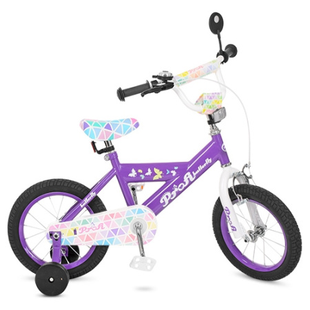 фото Двухколесный велосипед для детей 14 дюймов Profi L14132 Butterfly 2 (сиреневый)