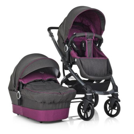 фото Коляска детская 2в1 El Camino ME 1021-9 B-move с люлькой всесезонная (серо-фиолетовая)