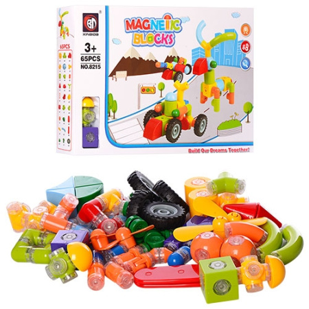 фото Детский магнитный конструктор 8215 транспорт (65 деталей)