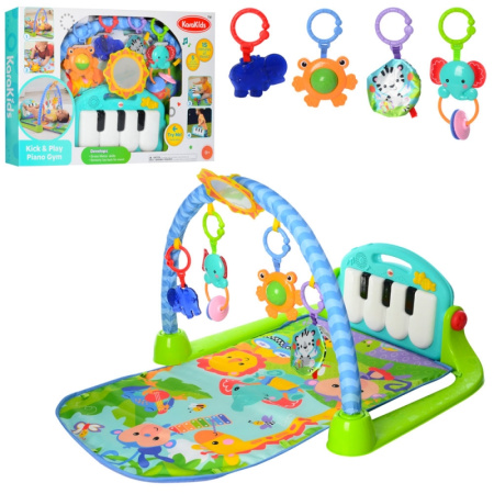 фото Коврик для младенца KK2623 дуга с подвесками и пианино