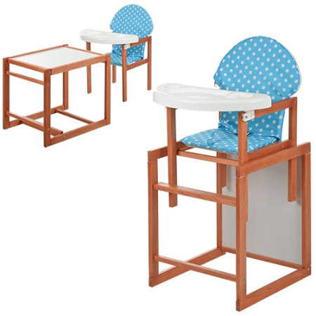 фото Детский стульчик для кормления VIVAST М V-013-2 трансформер (голубо-белый)
