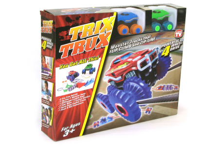 фото Машинки на бат. Trix Trux набор 2 машинки с трассой (синий+зеленый)
