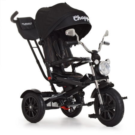 фото Детский трехколесный велосипед TURBOTRIKE M 4056-20 колясочный поворотный (черный)
