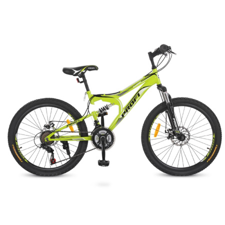 фото Спортивный велосипед 24 дюйма Profi G24DAMPER S24.4 стальная рама 15" (салатовый)