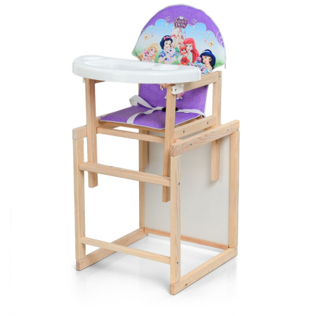 фото Деревянный стульчик для кормления М K-102-10PU Принцессы трансформер эко-кожа