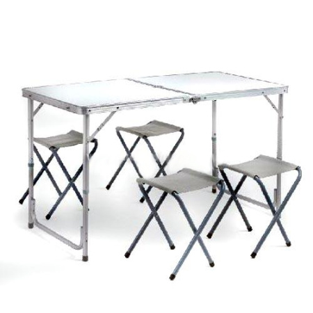 фото Стол-чемодан трансвормер алюминиевый + 4 стульчика HXT 8812 F 4