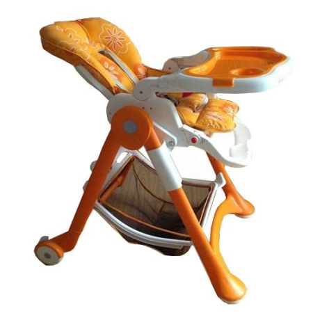 фото Детский стульчик для кормления M 2430-7 регулируемая спинка (оранжевый)