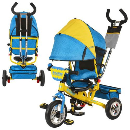 фото Трехколесный велосипед UkraineStyle M5361-01UKR надувные колеса (желто-голубой)