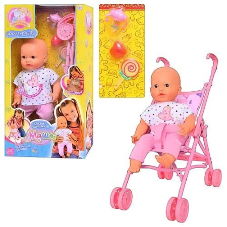 фото Детский пупсик Маша 5312 с коляской