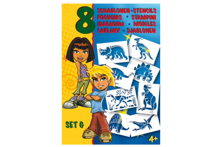 фото Трафареты MALINOS динозавры 8 шт (набор G)