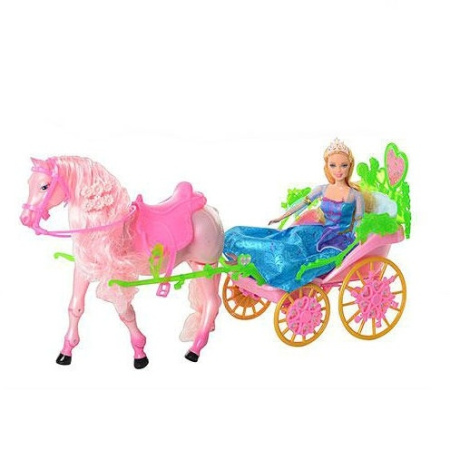 фото Карета с куклой Jinni 83116 лошадь ходит