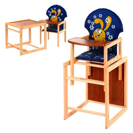 фото Стульчик-трансформер для кормления Vivast М V-010-24-3 заяц (синий)