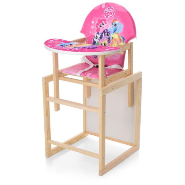 Деревянный стульчик для кормления М K-122-9PU Little Pony трансформер ремни экокожа