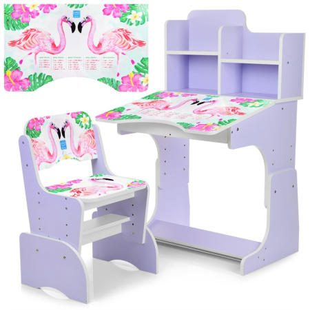 фото Детская парта-растишка Bambi B 2071-41-5 Фламинго со стульчиком (сиреневая)
