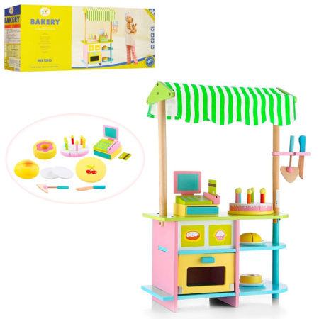 фото Деревянный игровой кондитерский магазин MSN15046 прилавок со сладостями