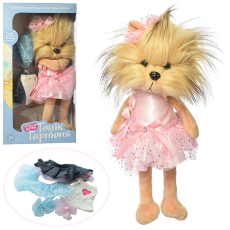 фото Игровая собачка с нарядом Топик и Гарнюня M 3915 UA лапки на магните на украинском языке