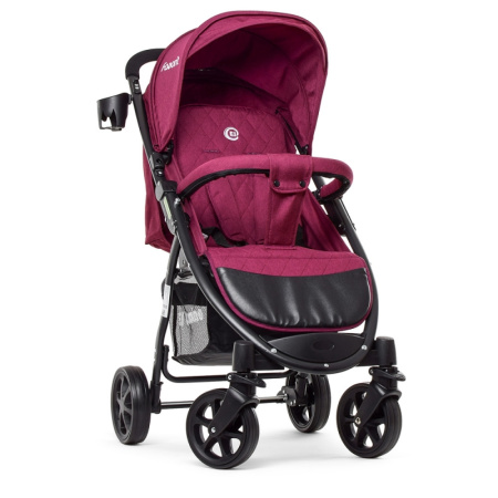 фото Детская коляска El Camino M 3409L FAVORIT Burgundy Red универсальная (бордовая)