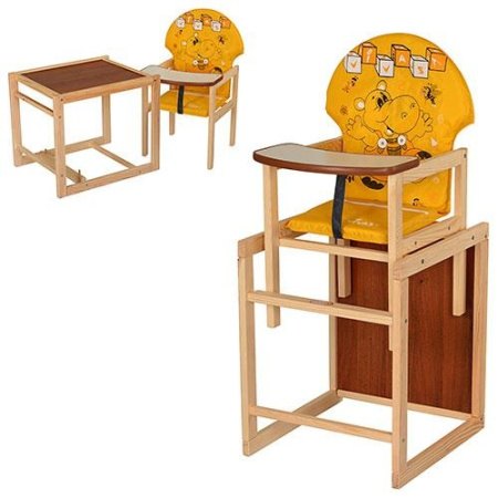 фото Деревянный стульчик для кормления Vivast V-010-23-1 (желтый бегемот)