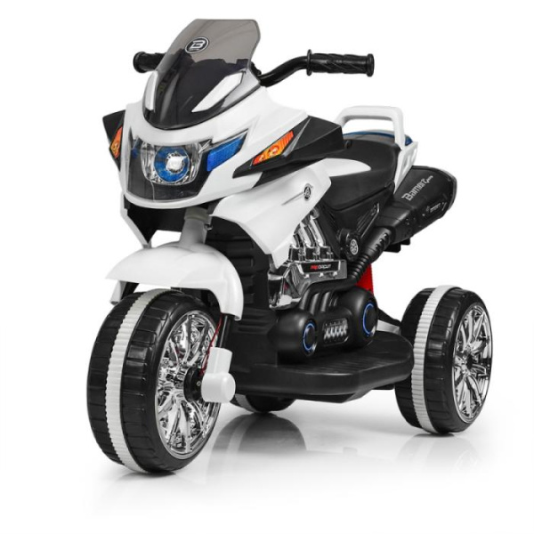 Мотоцикл для детей Bambi M 3928L-1 светящиеся колеса и корпус (белый)
