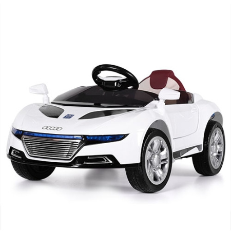 фото Детский электромобиль Audi M 2448EBLR-1 с кожаным сиденьем (белый)