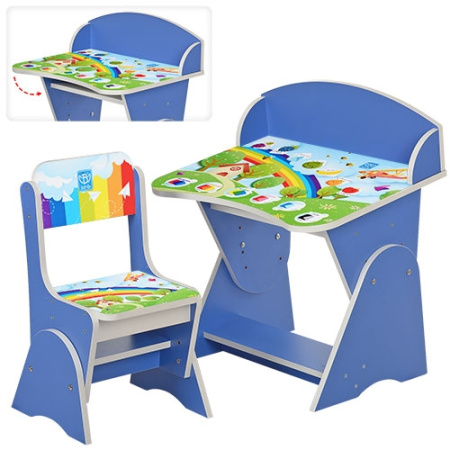 фото Регулируемая парта со стульчиком ML-315-11-3 (голубая)