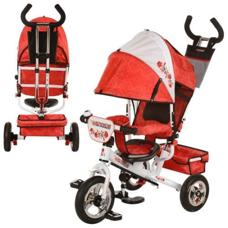 фото Трехколесный велосипед UkraineStyle M5361-02UKR надувные колеса (бело-красный)